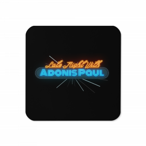 Late Night with Adonis Paul Logo Cork-back coaster